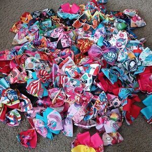 130 various theme 5" unfinished hairbows  single and double stacked NEW